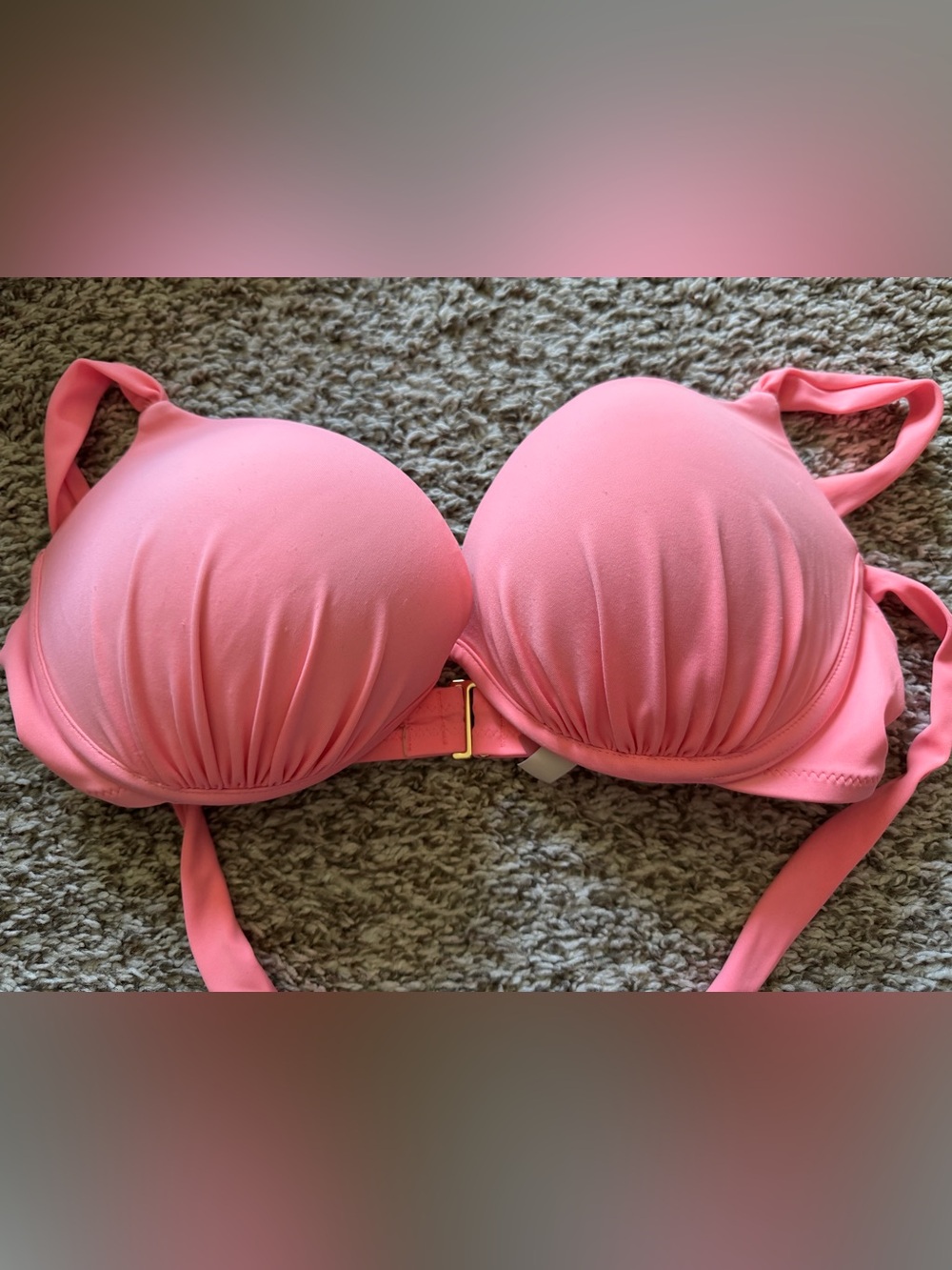 Victoria's Secret Coral Pink Strapless Padded Bandeau